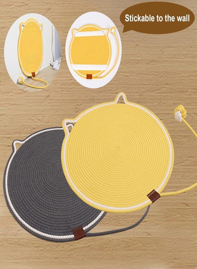 Swejos Cat Scratcher Mat Natural Cotton Rope Scratch Pad 15.7’’ Round Floor Scratching for Indoor Cats Durable Furniture Protector Couch Wall and Sofa - Image 3